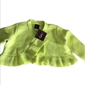 Tea collection cardigan color kiwi 9-12 months